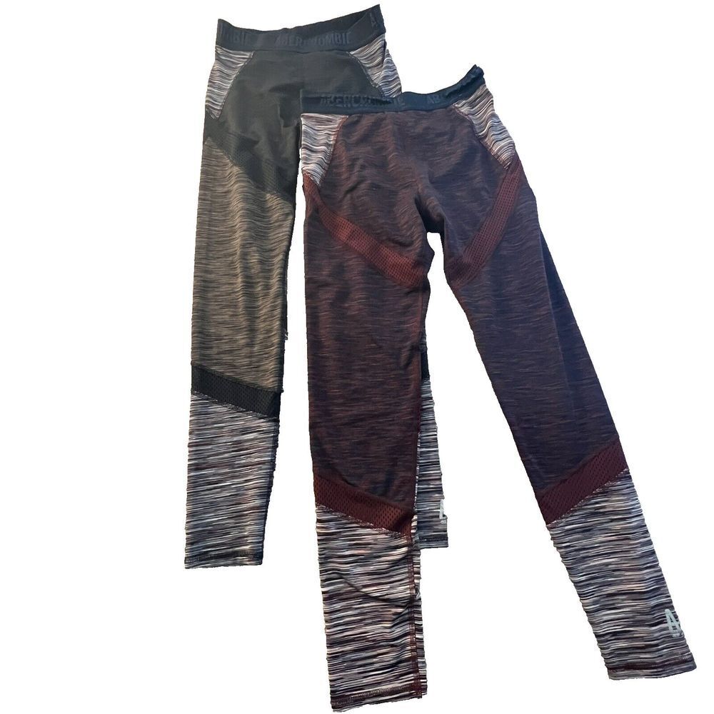 Abercrombie Fitch Leggings Womens 2 Pairs Blue Purple Size Small A&F